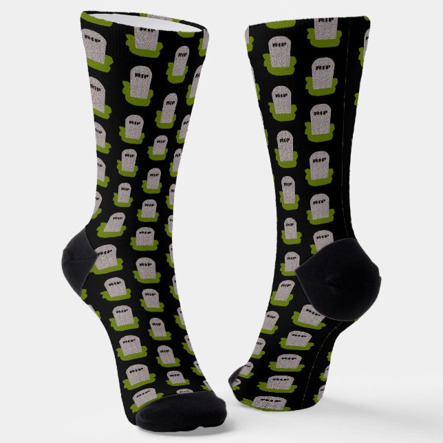 RIP Grabstein Gemustert Socken (Gewinkelt)