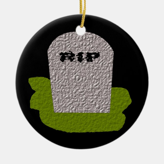 RIP Grabstein Happy Halloween Custom Keramikornament (Vorne)