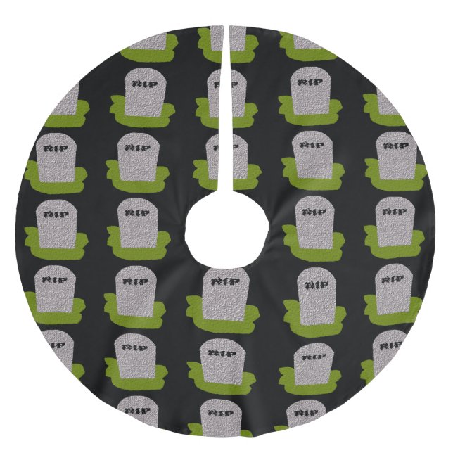RIP Grabstein Tree Skirt Polyester Weihnachtsbaumdecke (Vorderseite)