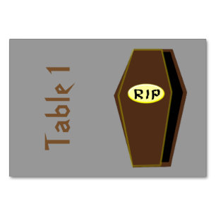 RIP Halloween Coffin von Doom Custom Tablecards Tischnummer