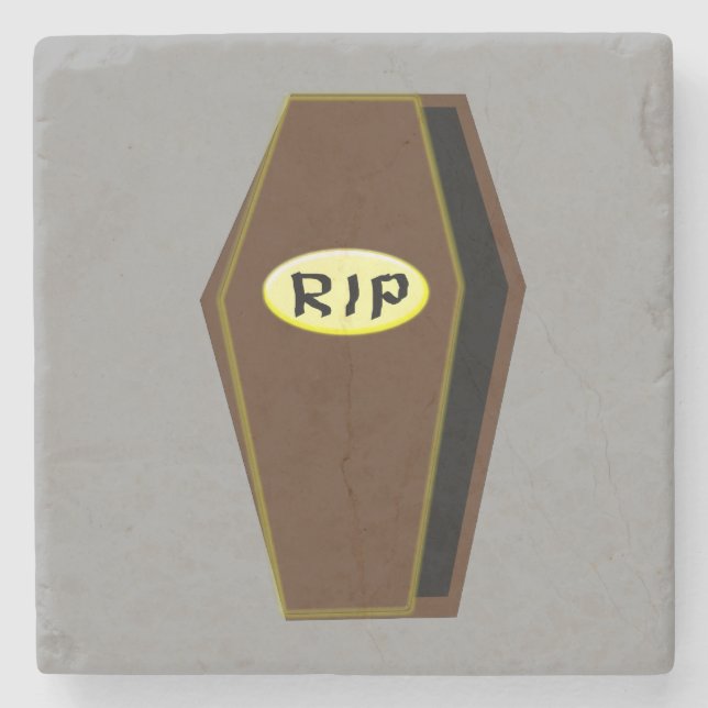 RIP Halloween Coffin von Doom Stone Untersetzer (Vorderseite)