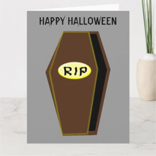 RIP Halloween Sarg des Schreckens Benutzerdefinier Karte