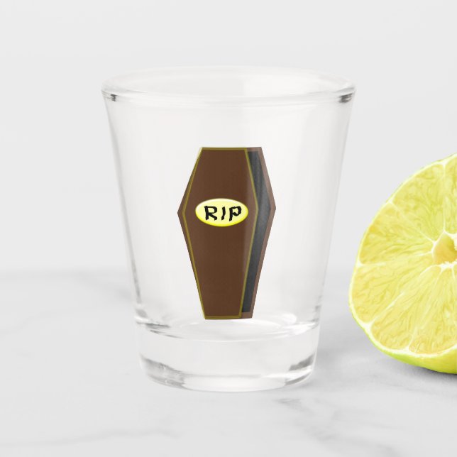 RIP Halloween-Särge Schnapsglas (Vorderseite)