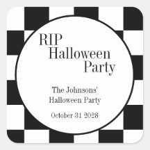 RIP Halloween-Schwarz-Weiß-Karo-Party