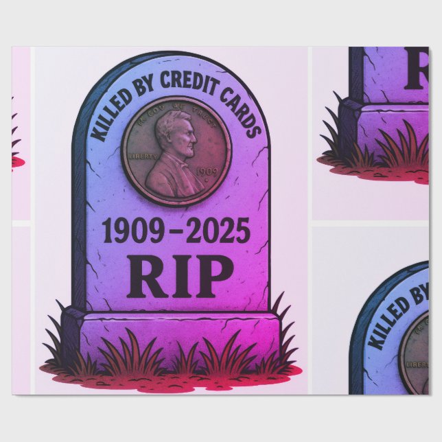 RIP Lincoln-Cent – Inflation-Grabstein-Design Geschenkpapier (Flach)