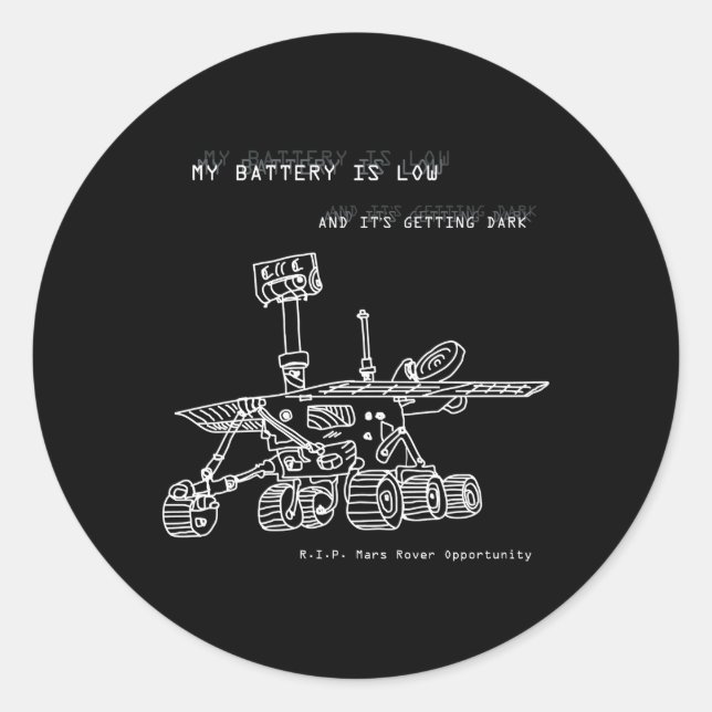 Rip-Mars Erkundung von Rover Gezeichnet Runder Aufkleber (Vorderseite)