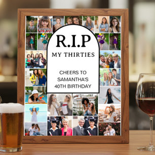 RIP Meine Dreißiger Archiv-Foto-Collage 40. Geburt Poster