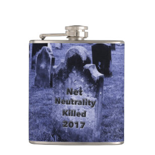 RIP Netzneutralität Gravestone Flachmann