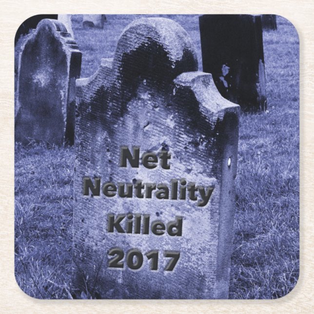 RIP Netzneutralität Gravestone Rechteckiger Pappuntersetzer (Vorderseite)