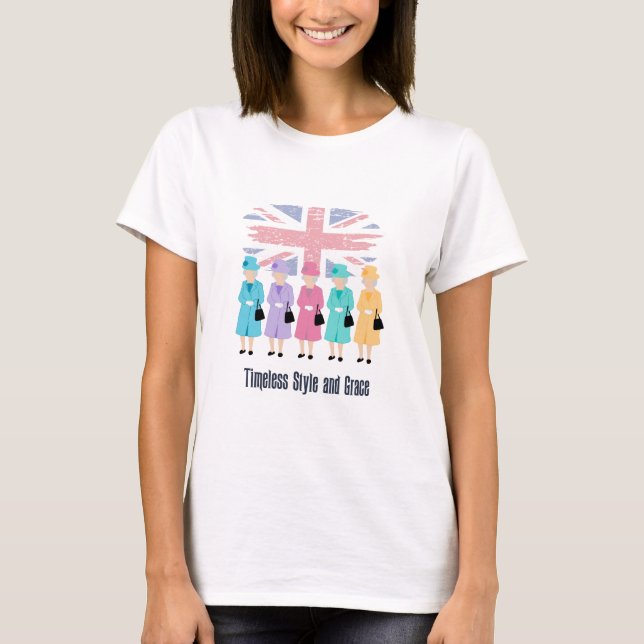 RIP Queen Elizabeth II - Zeitloser Stil und Grace T-Shirt (Vorderseite)