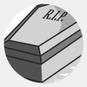 RIP Sarg Runder Aufkleber
