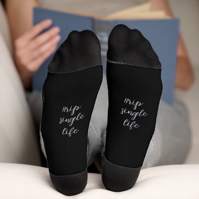 RIP Single Leben Schwarz-Gotik Junggeselinnen-Absc Socken (Unterseite)