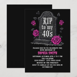 Rip to 40s Birthday Gothic Einladung