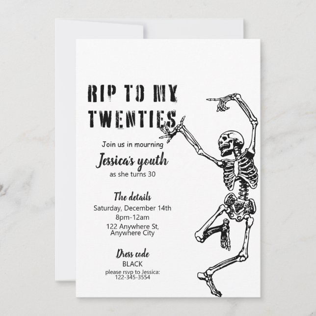 RIP To My Twenties 30th Birthday Party Invitation (Devant)