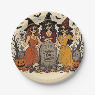 RIP Tod unseren Zwanzigern Retro-Halloween-Gruppe Pappteller