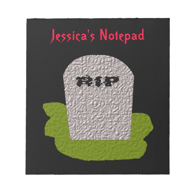 RIP Tombstone Customizable Notepad Notizblock (Vorderseite)