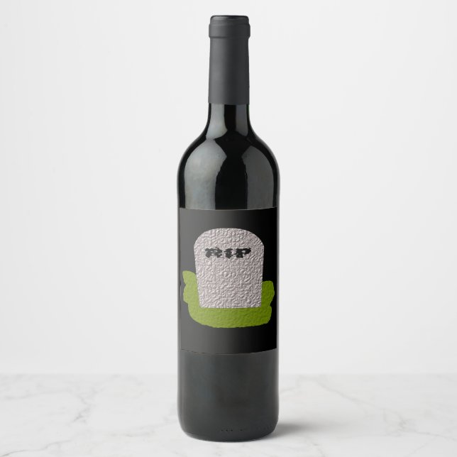 RIP Tombstone Wine Bottle Étiquettes (Devant)