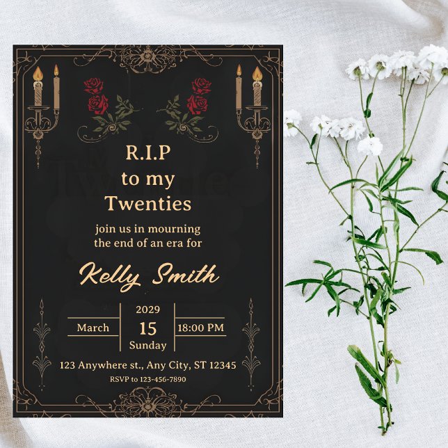 RIP Twenties Fun 30th Birthday Invitation (Créateur téléchargé)