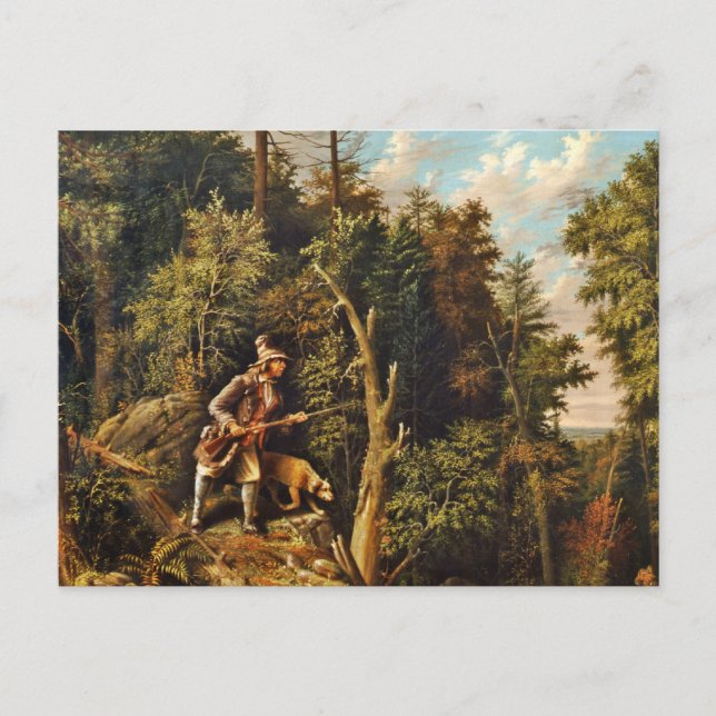 Rip Van Winkle mit seinem Hund Postkarte (Vorderseite)