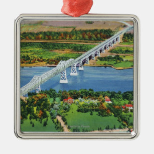 Rip- Van Winklebrücke über dem Hudson Ornament Aus Metall