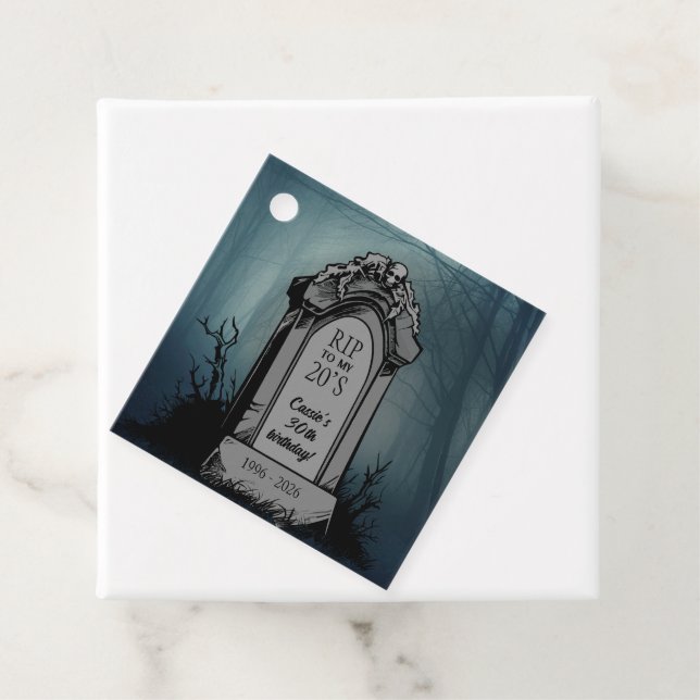 RIP zur Geburtstagsparty meiner 20er Geschenkanhänger (Beispiel)