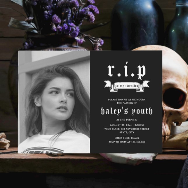 RIP Zwanziger 20er Jahre Sonnige Beerdigung 30. Ge Einladung (Von Creator hochgeladen)