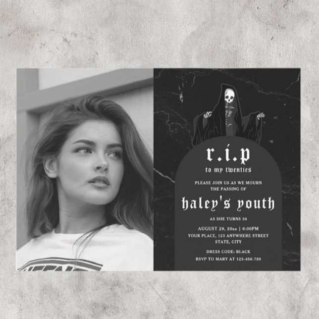 RIP Zwanziger 20er Jahre Sonnige Beerdigung 30. Ge Einladung (Von Creator hochgeladen)