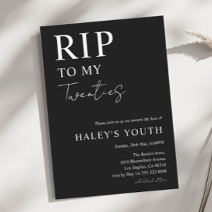 RIP Zwanziger Jahre Moderne Einfache 30. Geburtsta Einladung