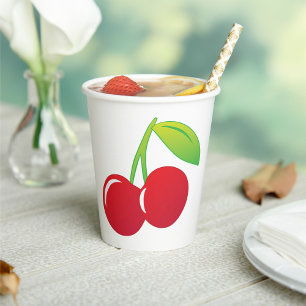 Ripe Bright Red Cherries Pappbecher