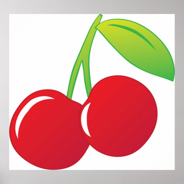 Ripe Bright Red Cherries Poster (Vorne)