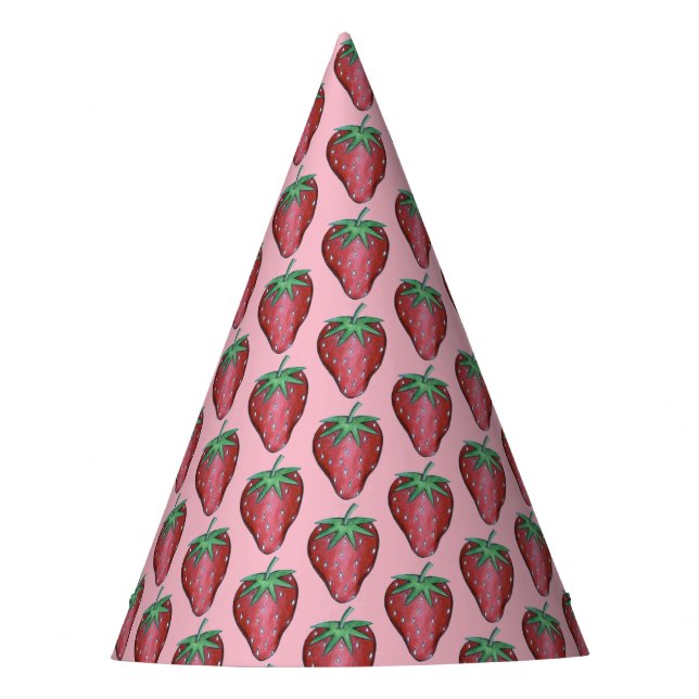 Ripe Juicy Strawberry Erdbeeren Berry Frucht Partyhütchen (Vorderseite)