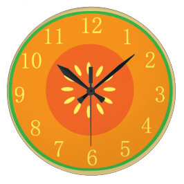 Ripe Orange Cantaloupe Kantalope Melcia Cartoon Große Wanduhr