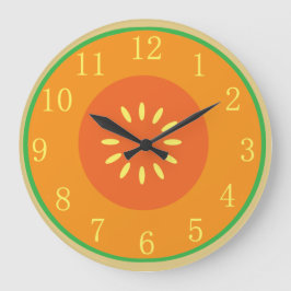 Ripe Orange Cantaloupe Kantalope Melcia Cartoon Große Wanduhr