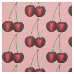 Ripe Red Cherry Cherries Summer Stone Frucht Feins Stoff