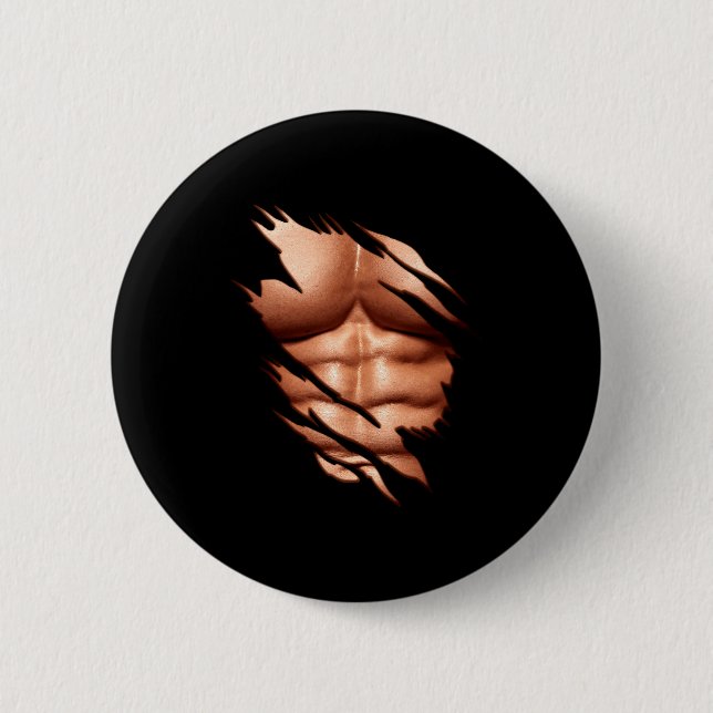 Ripped Abs Clic Funny  Button (Vorderseite)