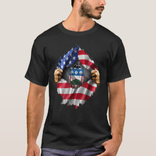 Ripped American Flag Hidden 3rd Infantry Regiment T-Shirt