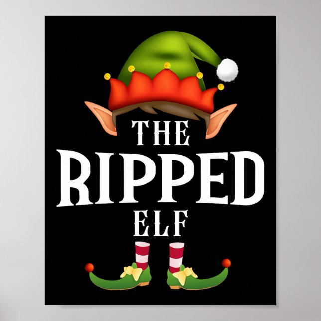 Ripped Elf Group Funny Christmas Pajama Party Poster (Vorne)
