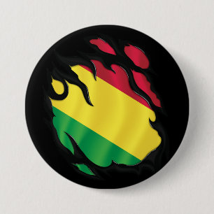 Ripped Flag Bolivien Button