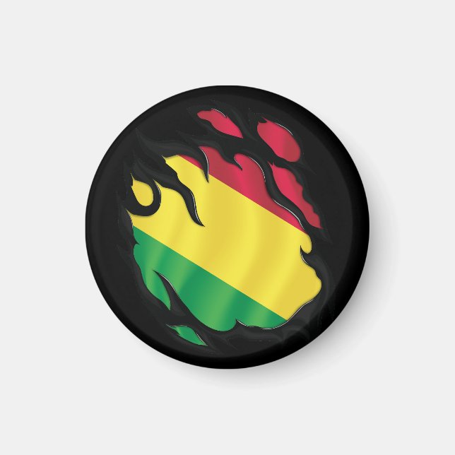 Ripped Flag Bolivien Magnet (Vorne)