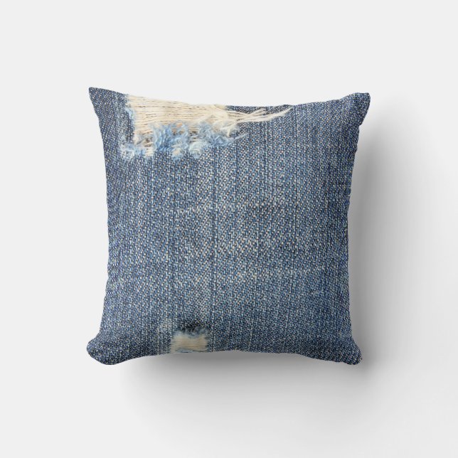 Ripped Jeans Imitate schauen Pillow Kissen (Vorderseite)