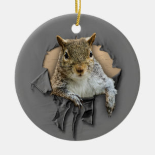 Ripped Shirt Eichhörnchen Keramik Ornament