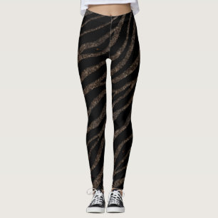Ripped SpaceTime Stripes - Glitzer braun Leggings