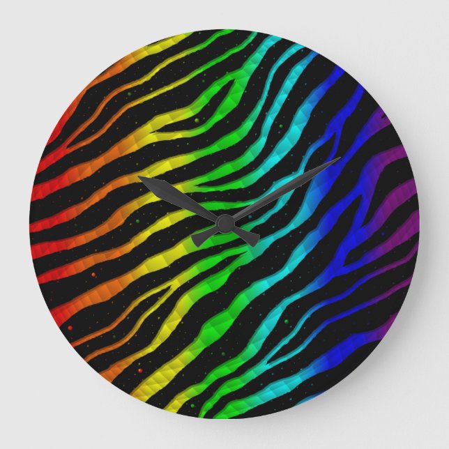 Ripped SpaceTime Stripes - Light Spectrum Große Wanduhr (Vorderseite)