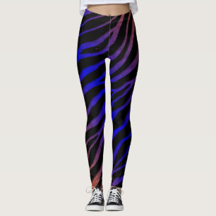 Ripped SpaceTime Stripes - Orange/Blau Leggings