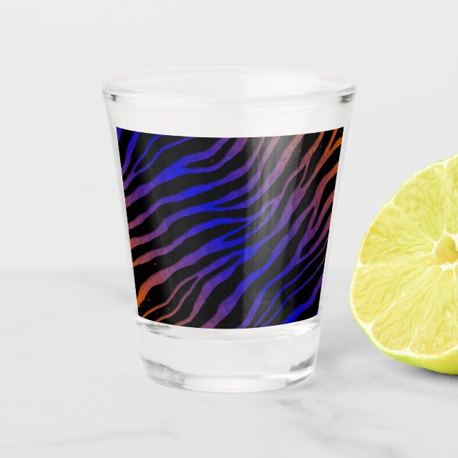 Ripped SpaceTime Stripes - Orange/Blau Schnapsglas (Vorderseite)