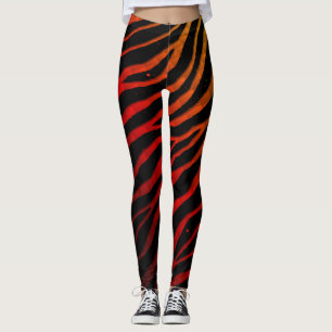 Ripped SpaceTime Stripes - Schwarz/Rot/Gold Leggings