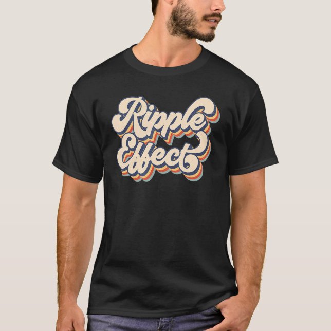 Rippeleffekt Typografie Retro Sunset Ripple Eff T-Shirt (Vorderseite)