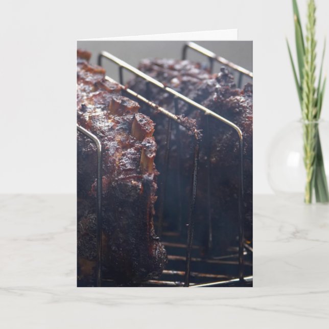 Rippen am Grill, geräuchert Karte (Vorderseite)