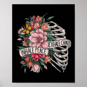 Rippen Inhalieren Frieden Ausatmen Chaos Psychisch Poster
