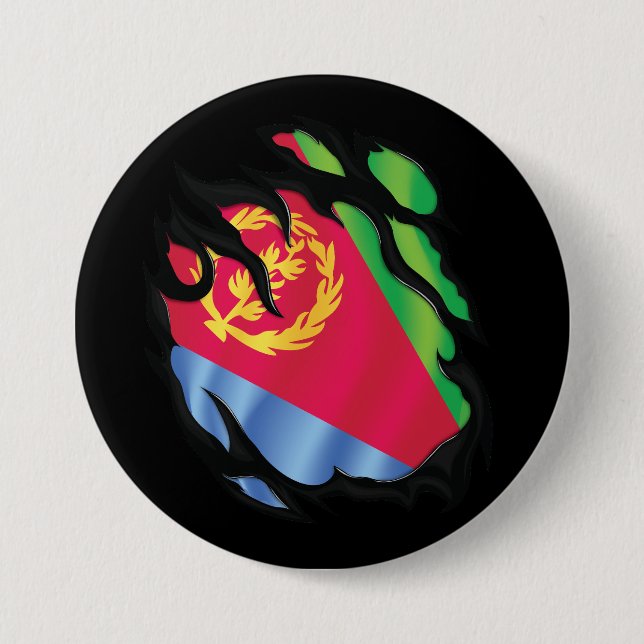 Rippenflagge Eritrea Button (Vorderseite)
